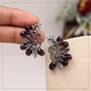 Purple Color Black Antique Earrings (DRKDE171PRP)