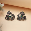 Green Color Black Antique Earrings (DRKDE172GRN)