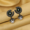 Green Color Black Antique Earrings (DRKDE173GRN)