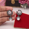 Pink Color Black Antique Earrings (DRKDE173PNK)