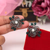 Green Color Black Antique Earrings (DRKDE174GRN)