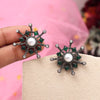 Green Color Black Antique Earrings (DRKDE175GRN)