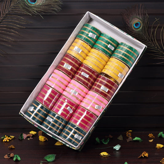 Assorted Color 18 Set Of Kids Bangles Combo Size: (6 Set Of 2.0, 6 Set Of 2.2, 6 Set Of 2.4)