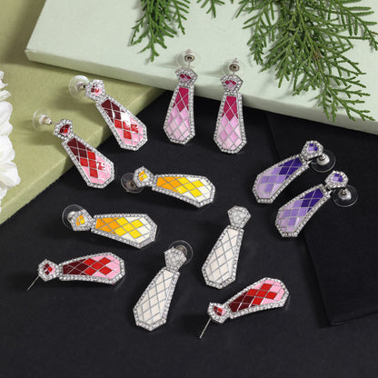 Assorted Color Meena Work 6 Pairs Of Fashion Earrings (FE104CMB)