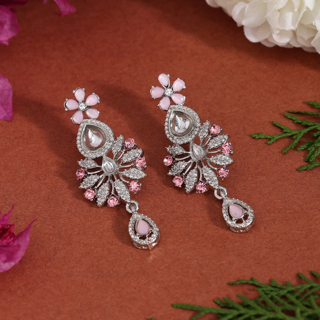 Baby Pink Color Fashion Earrings (FE106BPNK)