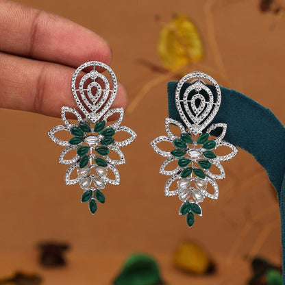 Green Color Fashion Earrings (FE107GRN)