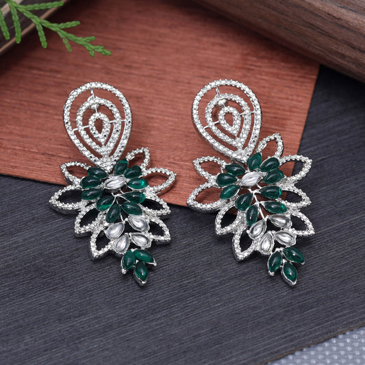 Green Color Fashion Earrings (FE107GRN)