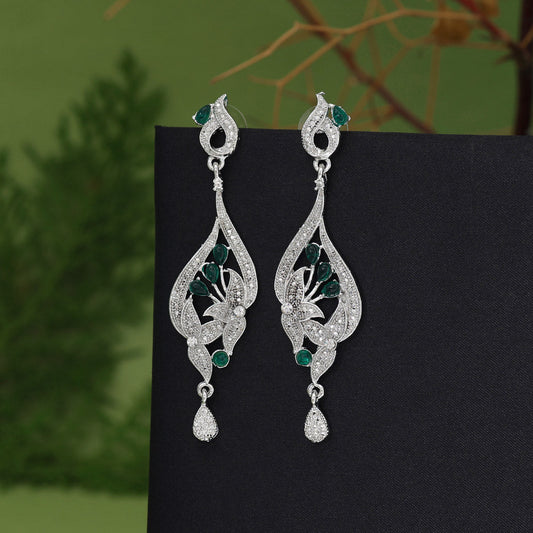 Green Color Fashion Earrings (FE110GRN)
