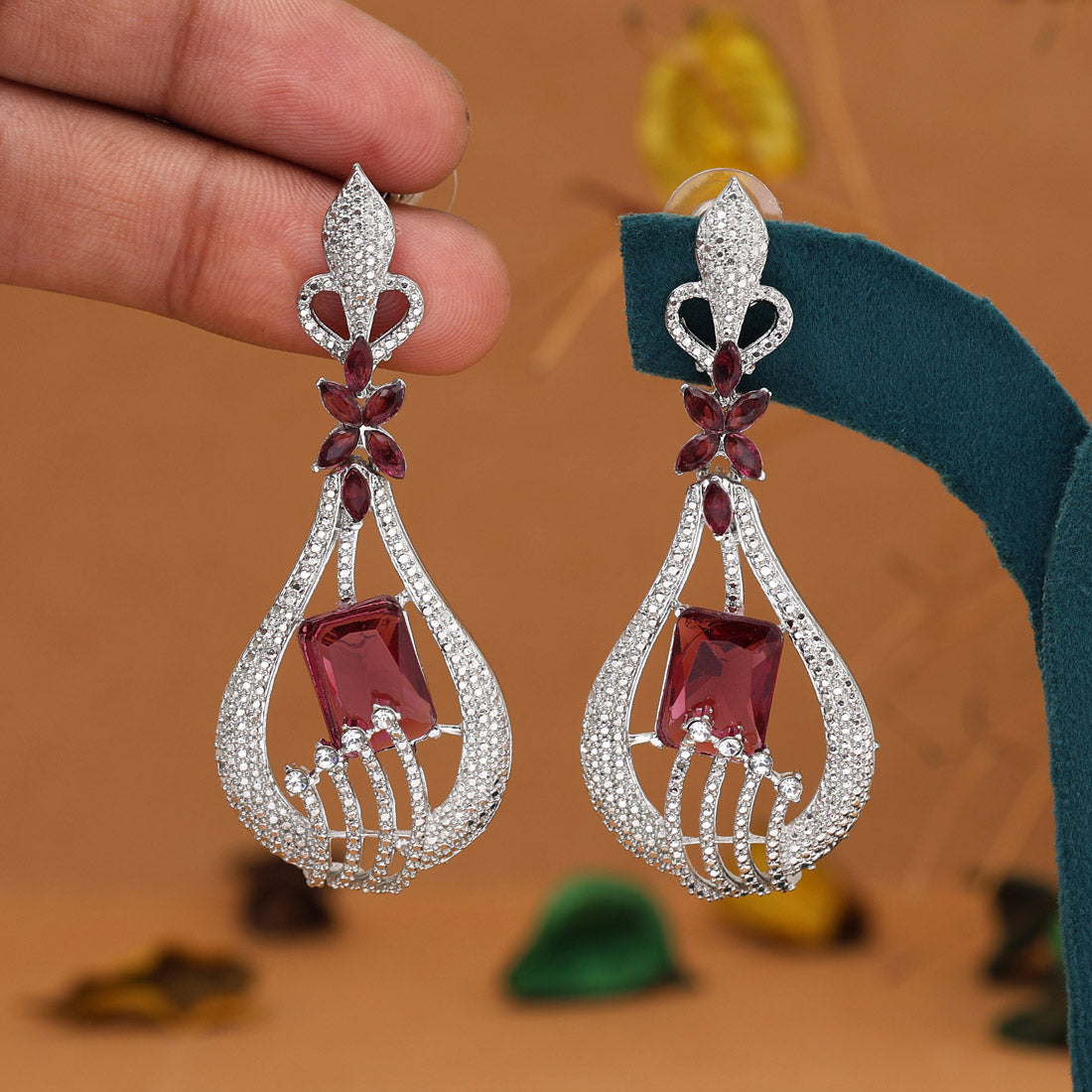 Magenta Color Fashion Earrings (FE111MNT)