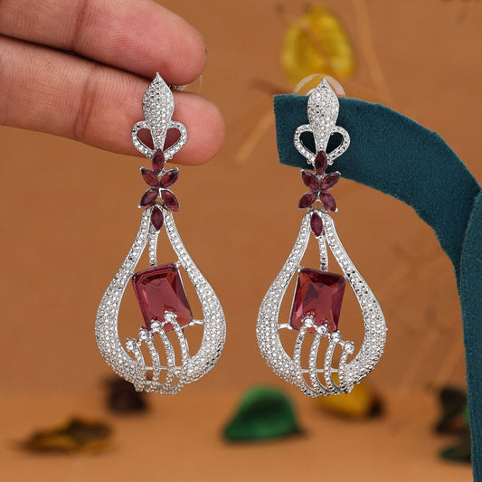 Magenta Color Fashion Earrings (FE111MNT)