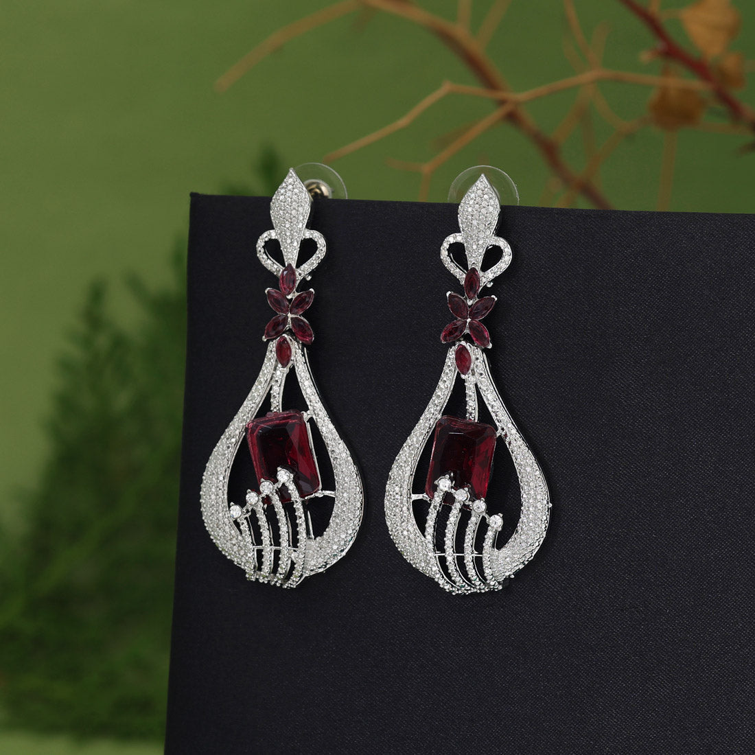 Magenta Color Fashion Earrings (FE111MNT)