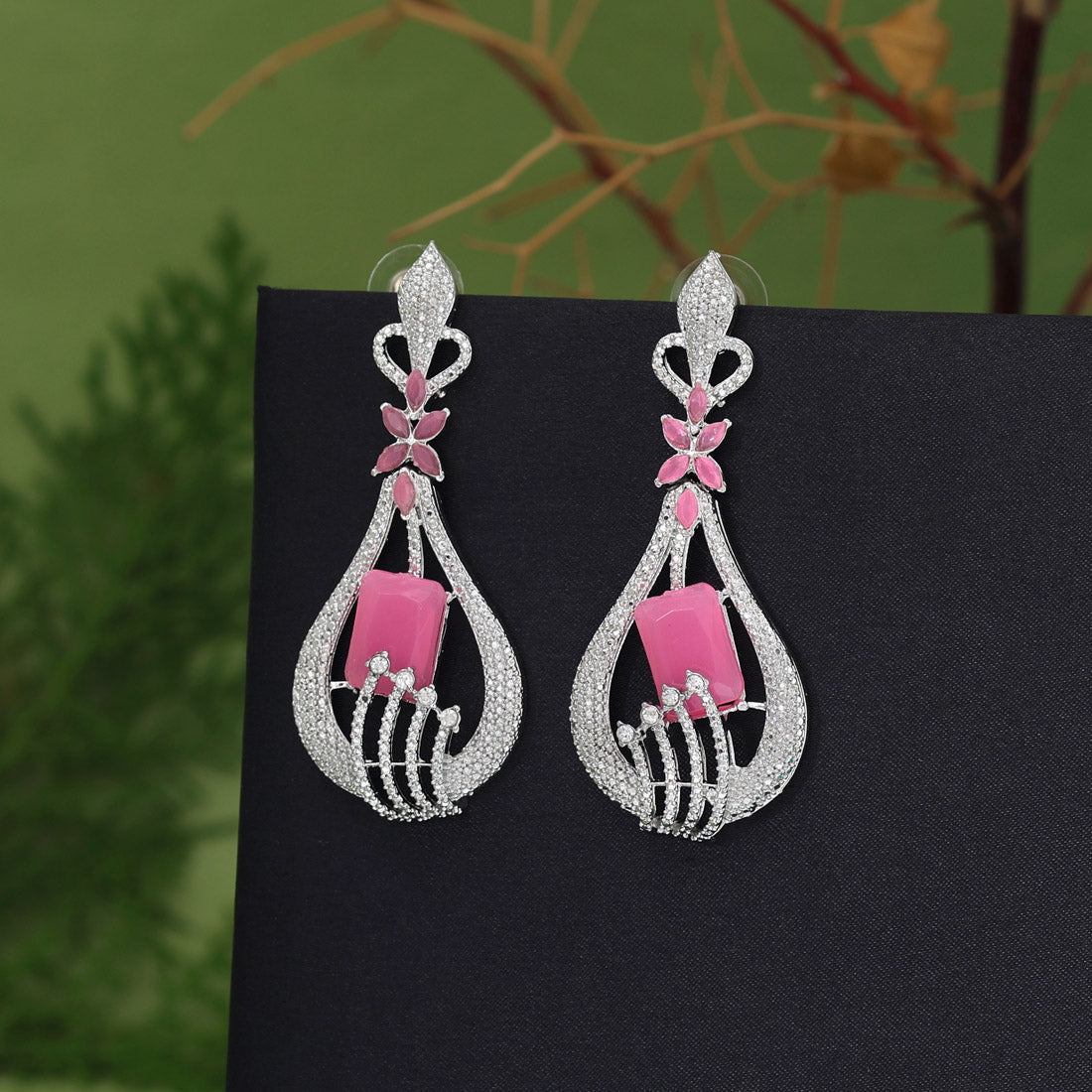 Pink Color Fashion Earrings (FE111PNK)
