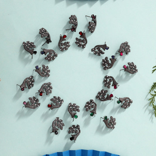 Assorted Color 12 Pairs Of Fashion Earrings