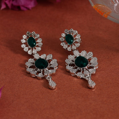 Green Color Fashion Earrings (FE112GRN)