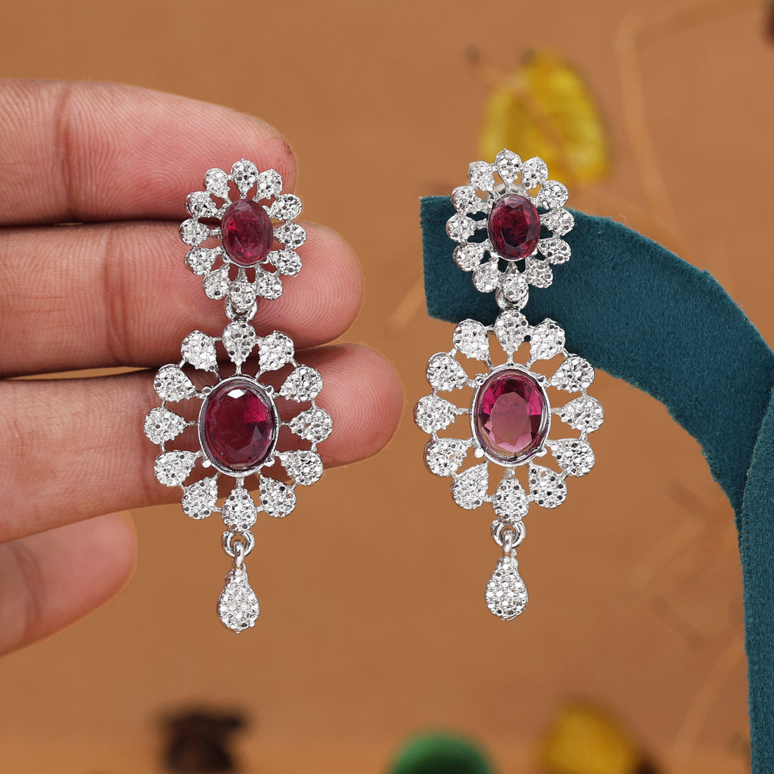 Magenta Color Fashion Earrings (FE112MNT)