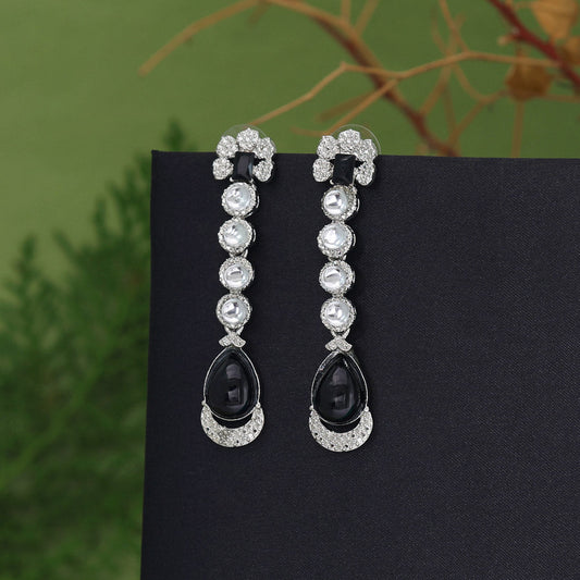 Black Color Fashion Earrings (FE113BLK)