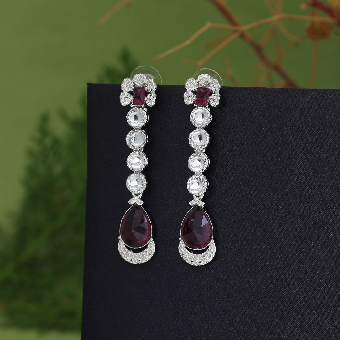 Magenta Color Fashion Earrings (FE113MNT)