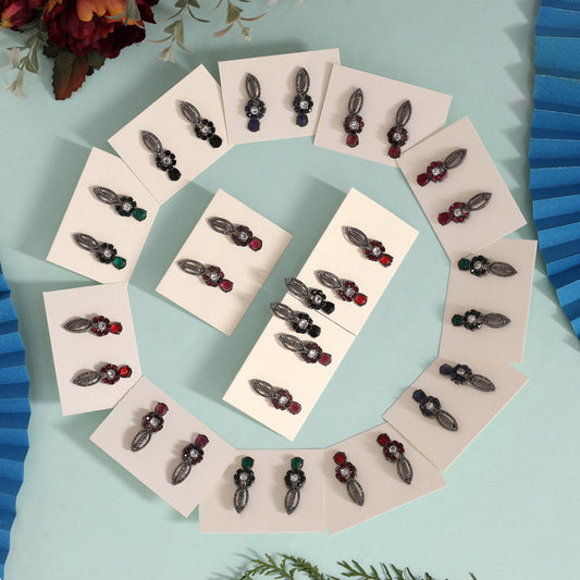 Assorted Color 15 Pairs Of Fashion Earrings