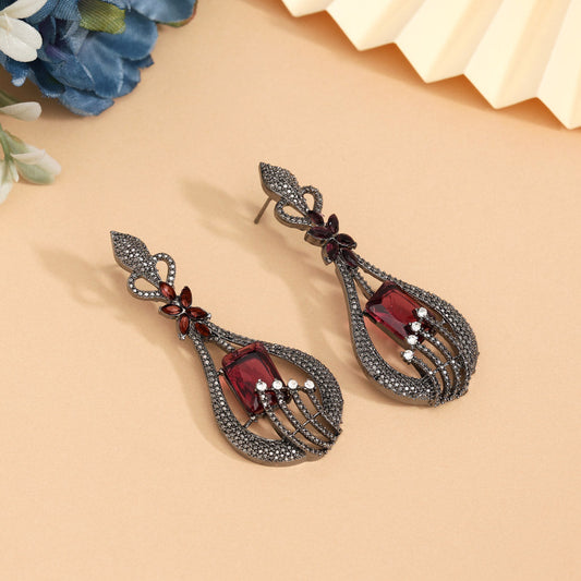 Magenta Color Fashion Earrings
