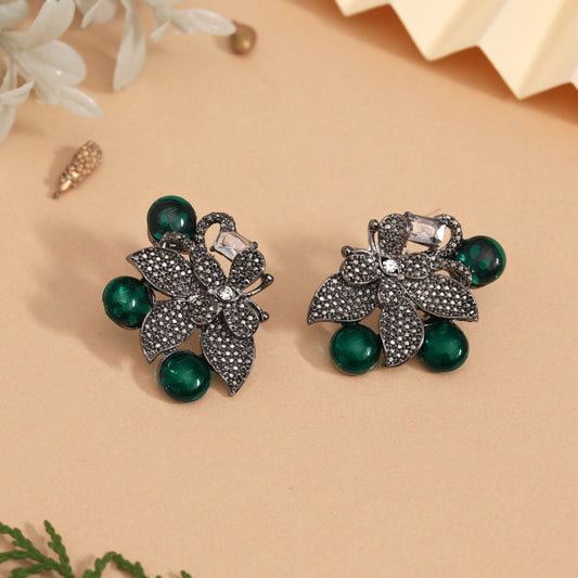 Green Color Fashion Earrings