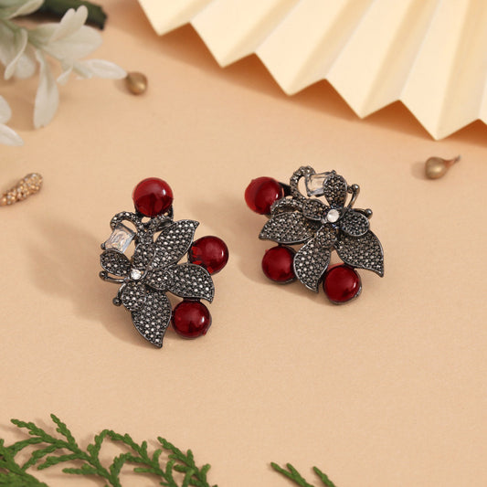 Maroon Color Fashion Earrings