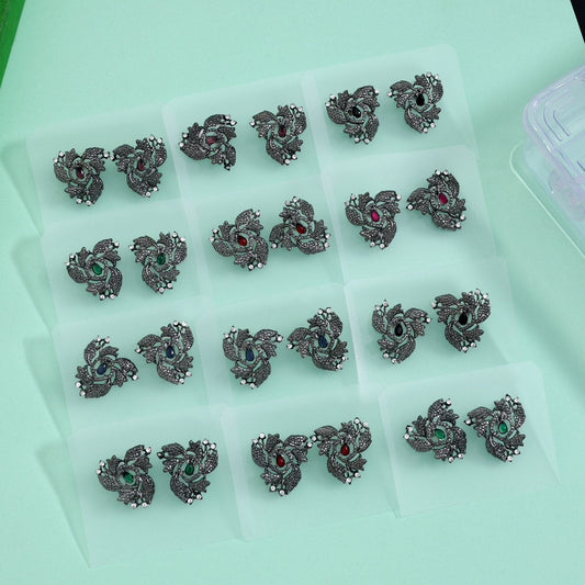 Fashion Earrings Combo – 12 Pairs Assorted Color