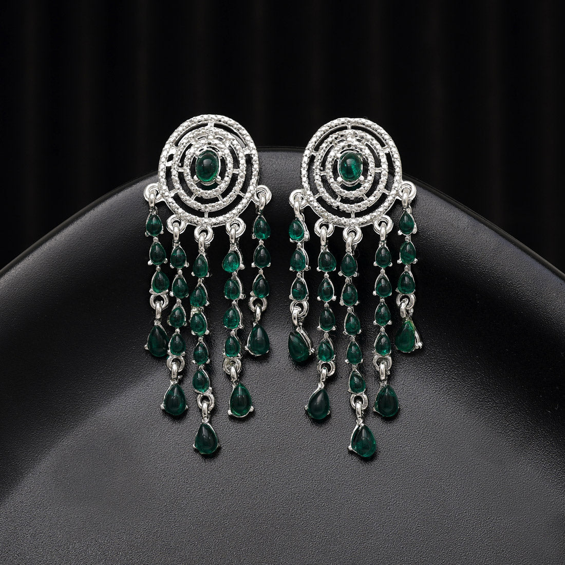 Green Color Fashion Earrings