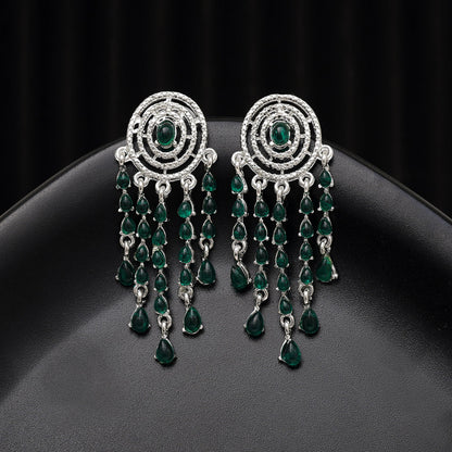 Green Color Fashion Earrings