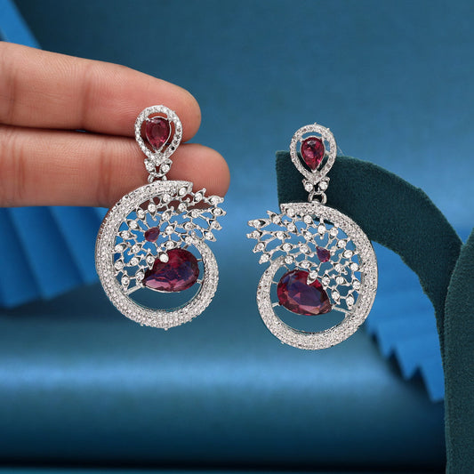 Magenta Color Fashion Earrings