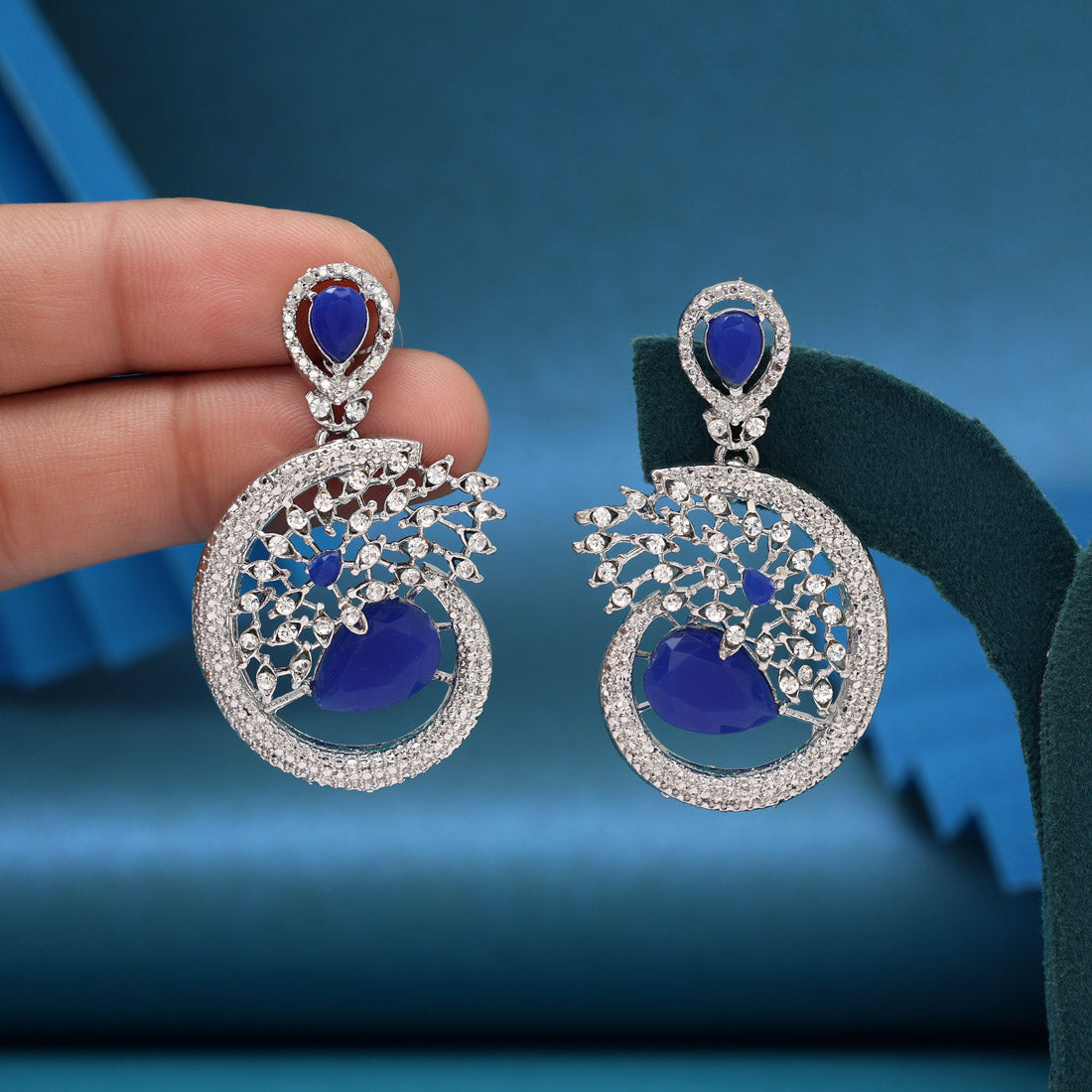 Royal Blue Color Fashion Earrings