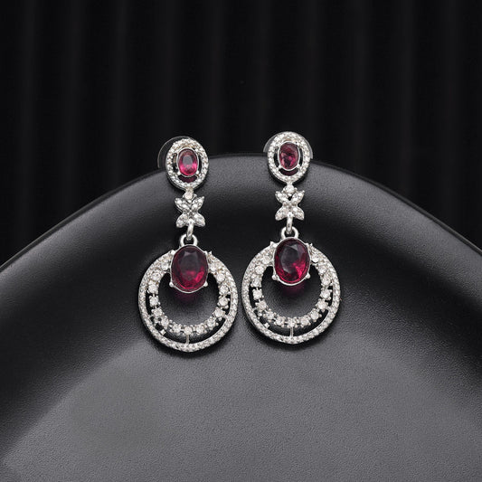 Magenta Color Fashion Earrings