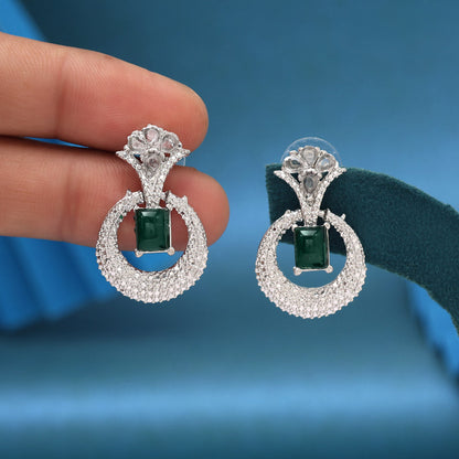 Green Color Fashion Earrings