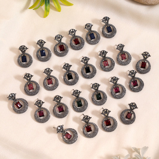 Stylish Assorted Color 12 Pack Of Contemporary Fashion Earrings For Every Occasion
