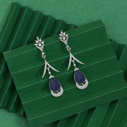 Blue Color Fashion Earrings For Elegant Evening And Casual Occasions