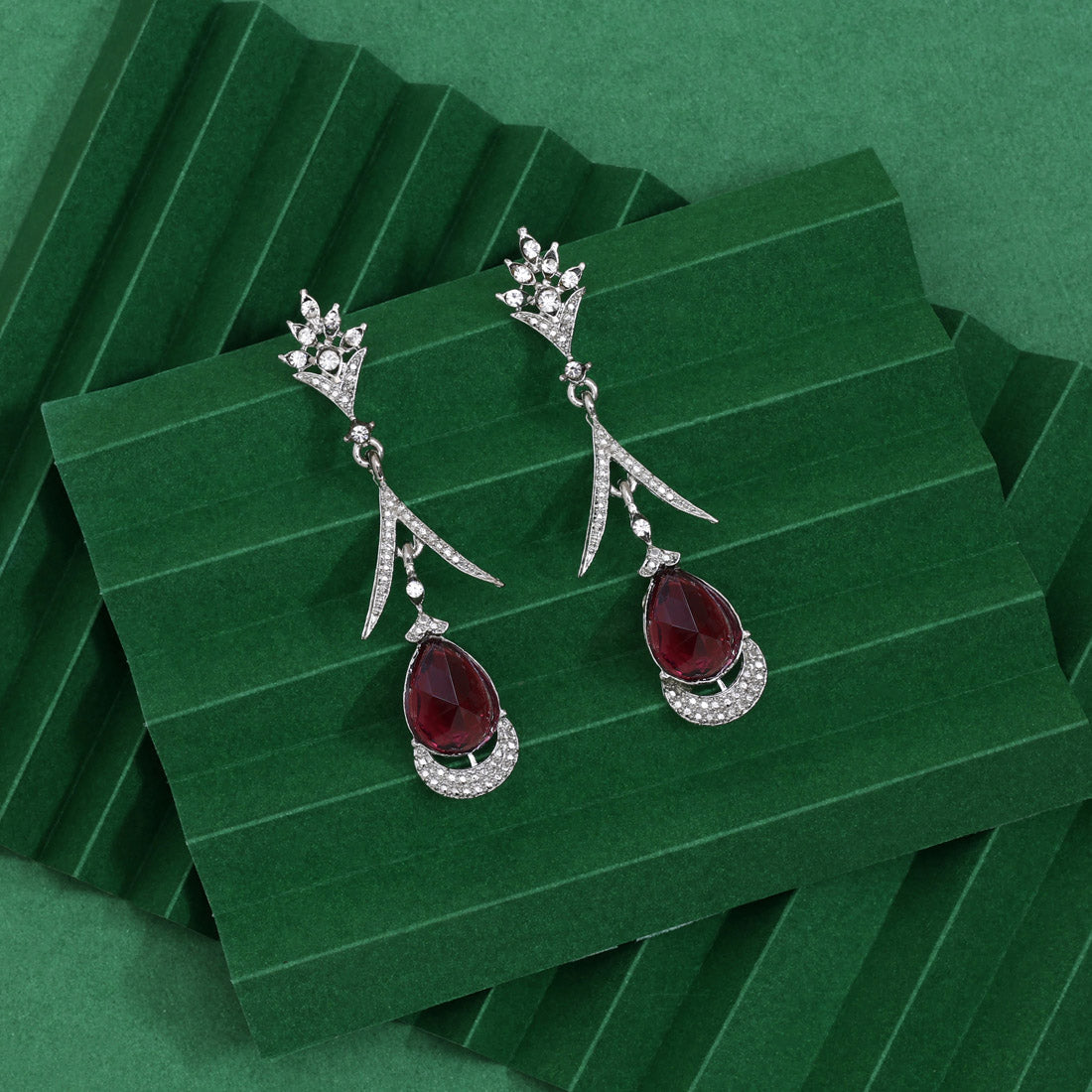 Magenta Color Fashion Earrings Perfect For Parties And Special Events