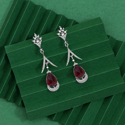 Magenta Color Fashion Earrings Perfect For Parties And Special Events