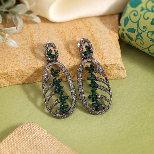 Green Color Fashion Earrings Styled For Spring And Summer Wardrobe Vibes