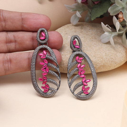 Rani Color Fashion Earrings With Beautiful Embellishments And Traditional Appeal