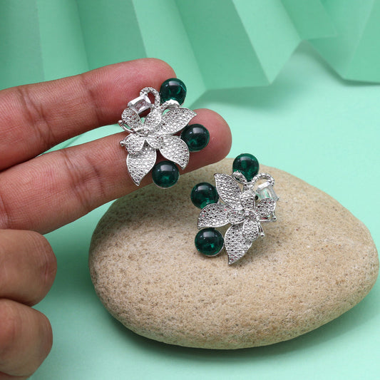 Green Color Fashion Earrings That Add Color To Monochrome Outfits