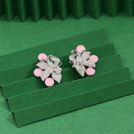 Pink Color Fashion Earrings With Soft Finish For A Romantic Look