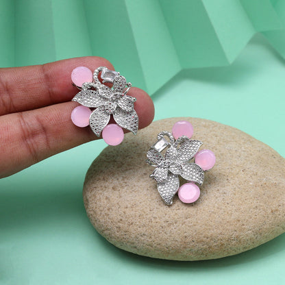 Pink Color Fashion Earrings With Soft Finish For A Romantic Look