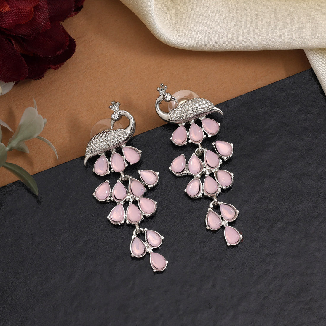 Pink Color Fashion Earrings Offering A Playful And Delicate Style Statement