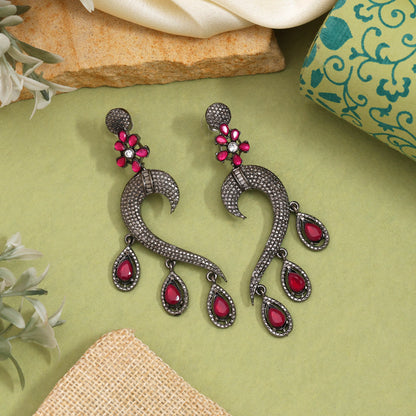 Rani Color Fashion Earrings Crafted For Royal-Inspired Traditional Jewelry Appeal