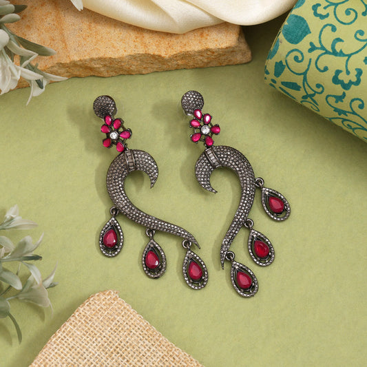 Rani Color Fashion Earrings Crafted For Royal-Inspired Traditional Jewelry Appeal