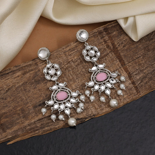 Pink Color Fashion Earrings For Flirty Dates And Soft Fashion Looks