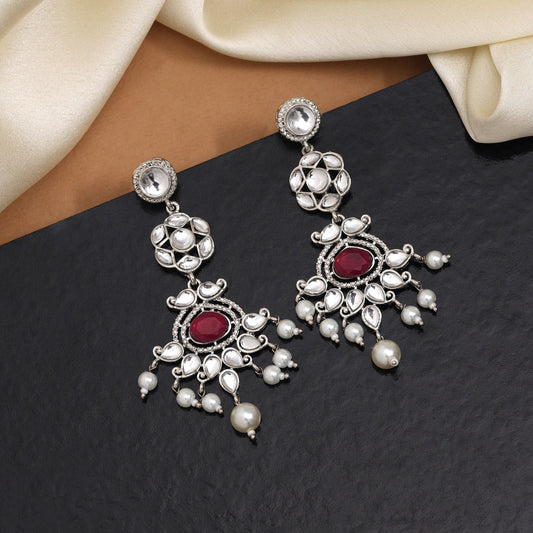 Rani Color Fashion Earrings With Ornate Design And Cultural Touch Points