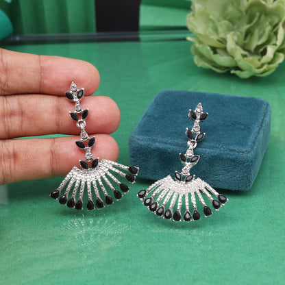 Sleek Black Color Fashion Earrings For Office And Everyday Versatility