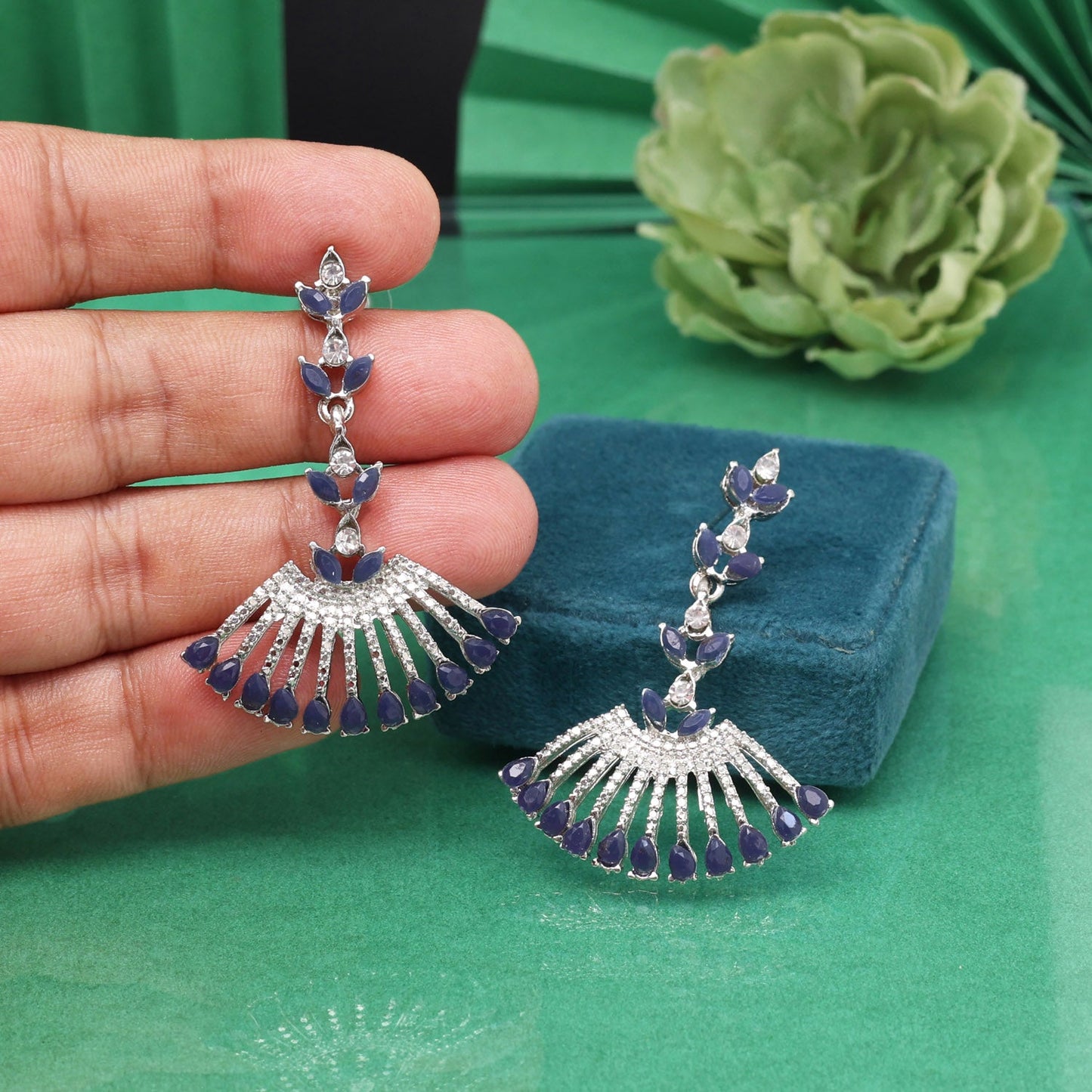 Frosted Blue Color Fashion Earrings That Shine Bright With Every Outfit