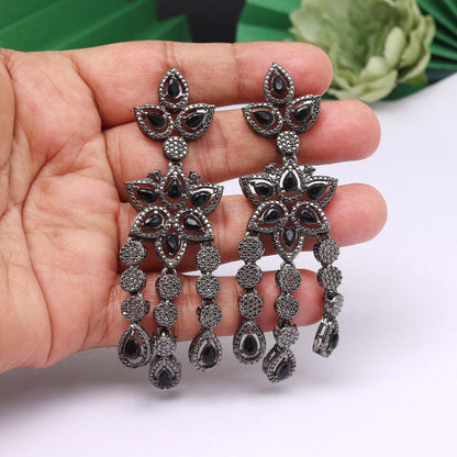 Jet Black Color Fashion Earrings That Never Go Out Of Timeless Fashion