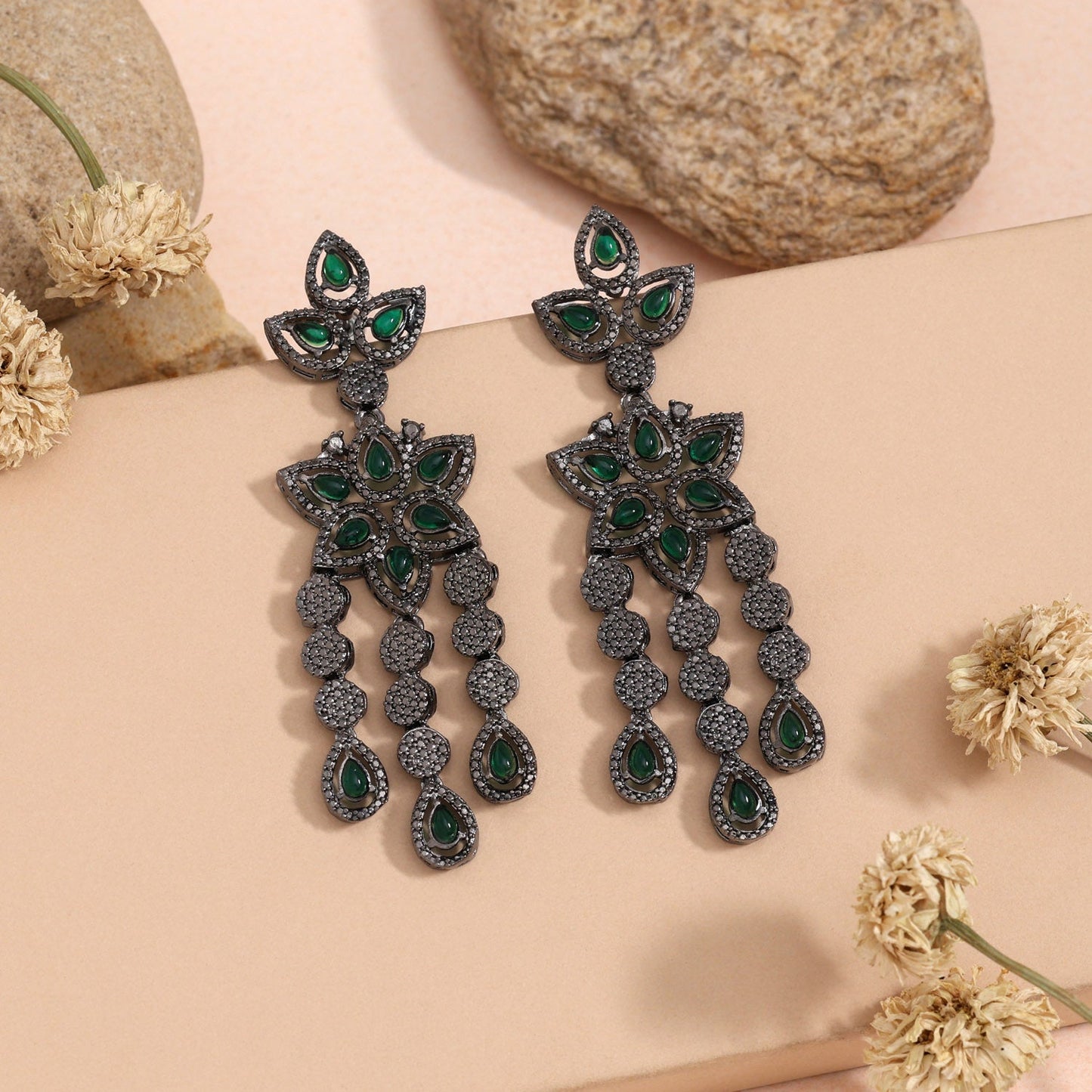 Forest Green Color Fashion Earrings That Compliment Boho Or Casual Looks